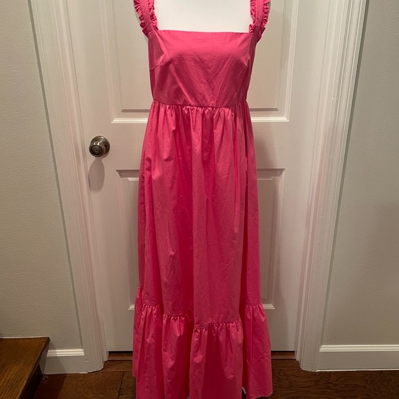 NWOT o.p.t. Elegant Pink Maxi Dress with Ruffle Straps - Picture 1 of 11